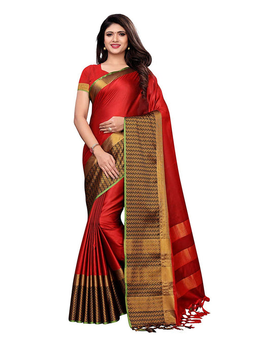 Maroon, Black Color Poly Silk Saree only in Bigswipe