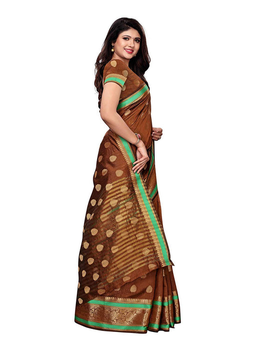 Brown Color Poly Silk Saree only in Bigswipe