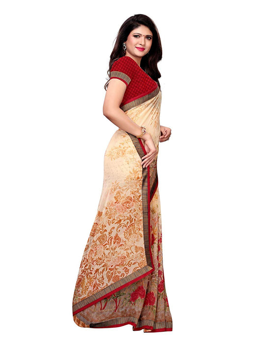 Peach, Brown, Multi Color Georgette Saree only in Bigswipe