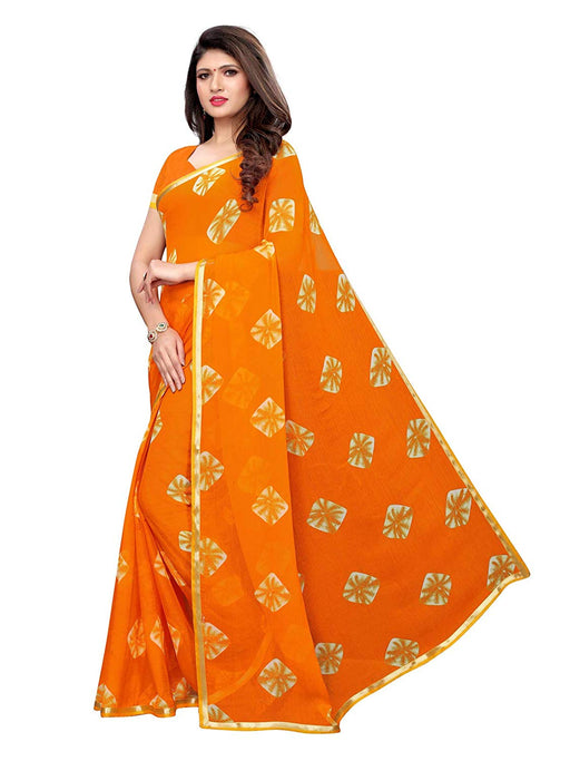 Yellow Color Chiffon Saree