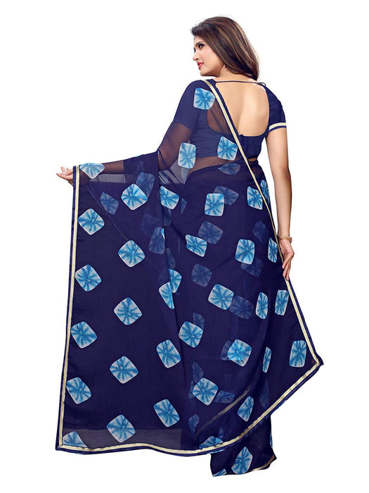 Navy Blue Color Chiffon Saree only in Bigswipe