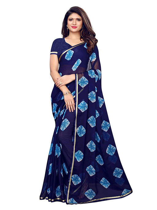 Navy Blue Color Chiffon Saree only in Bigswipe