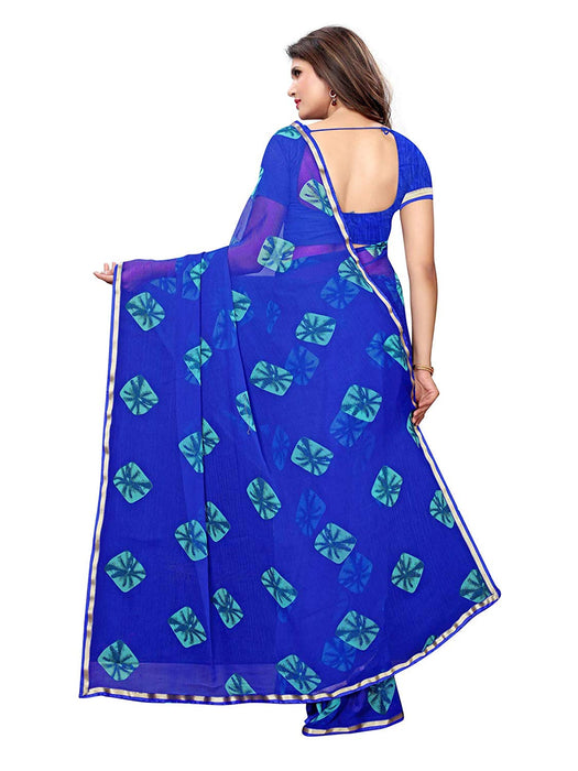 Blue Color Chiffon Saree only in Bigswipe