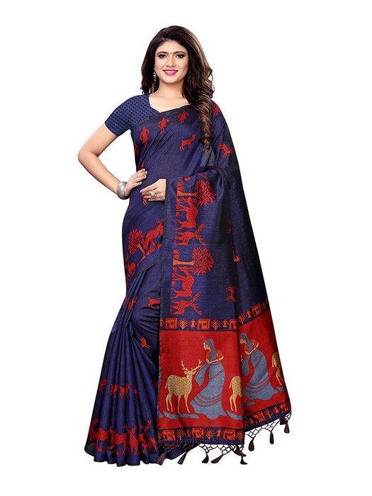 Navy Blue, Maroon Color Art Silk Saree only in Bigswipe