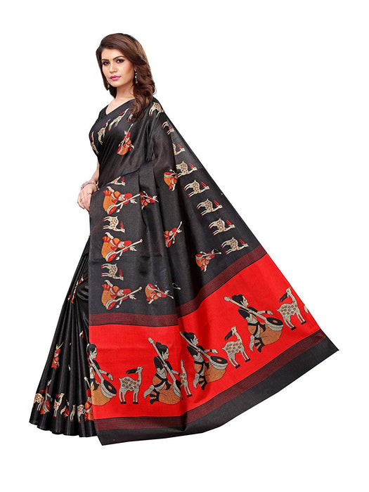 Black, Maroon Color Khadi Silk (Art Silk) Saree only in Bigswipe