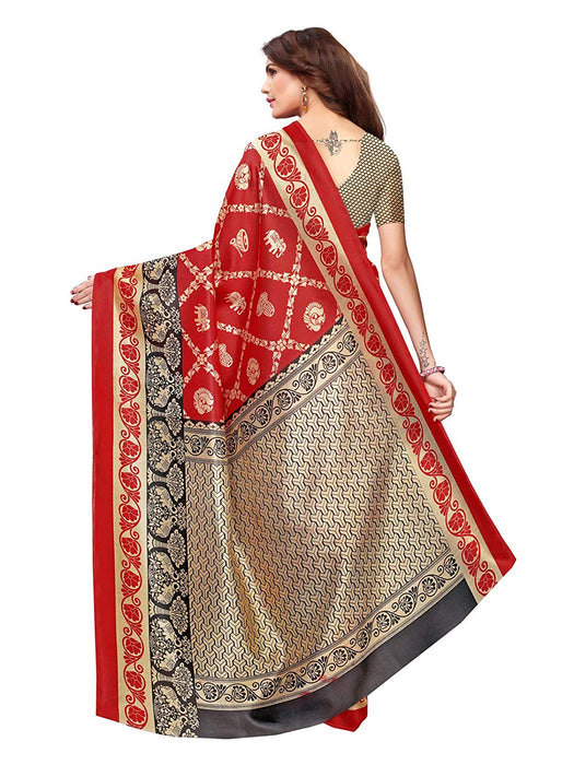 Maroon, Black Color Art Silk Saree only in Bigswipe