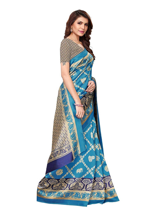 Blue, Navy Blue Color Art Silk Saree only in Bigswipe