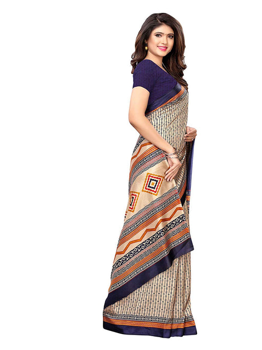 Beige, Multi Color Vichitra Silk (Art Silk) Saree only in Bigswipe