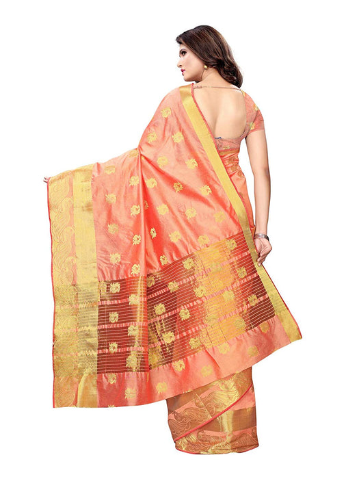 Peach Color Poly Silk Saree only in Bigswipe