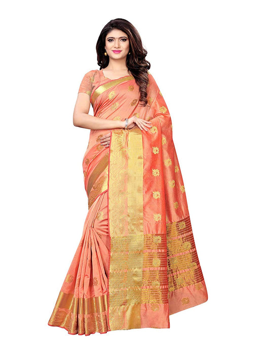 Peach Color Poly Silk Saree only in Bigswipe