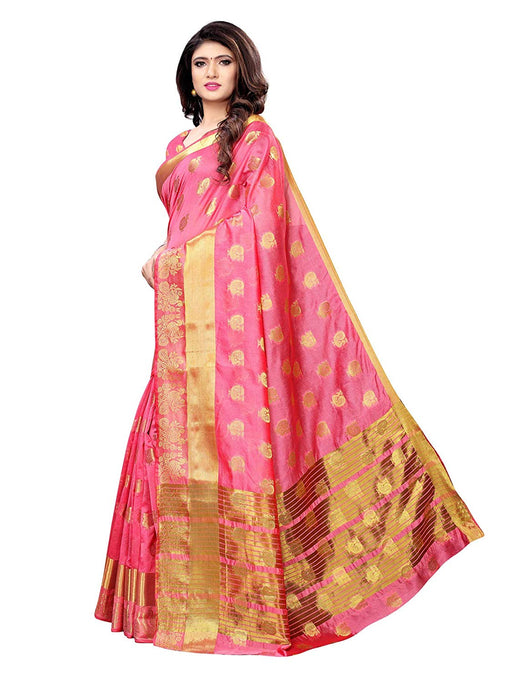 Pink Color Poly Silk Saree only in Bigswipe