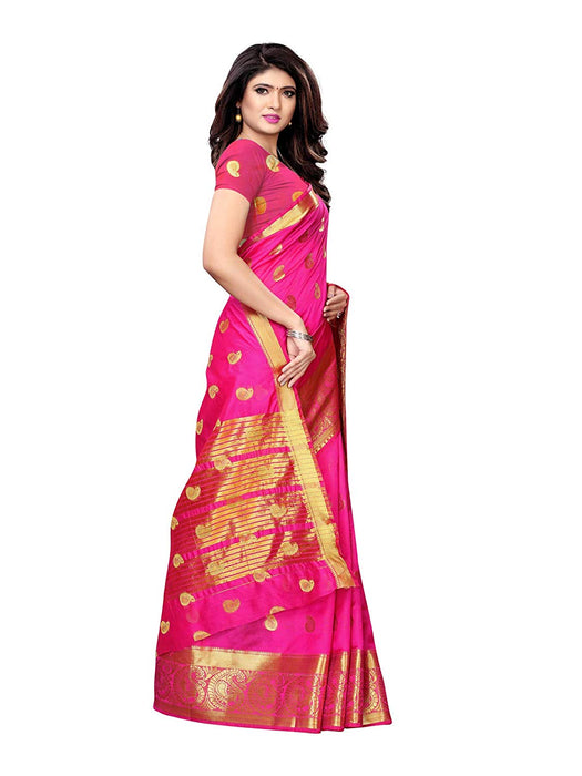 Pink Color Poly Silk Saree only in Bigswipe