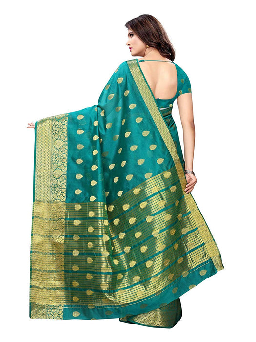 Turquoise Color Poly Silk Saree