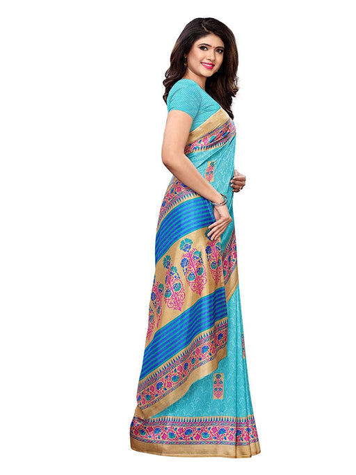 Blue, Multi Color Vichitra Silk (Art Silk) Saree only in Bigswipe