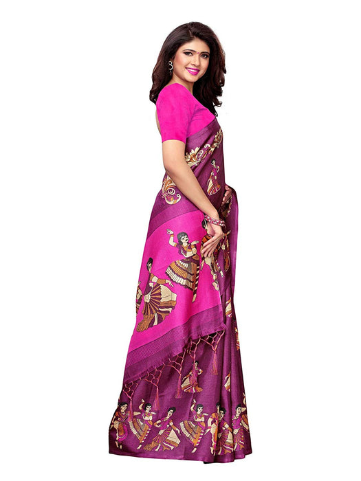 Purple,Pink Color Art Silk Saree