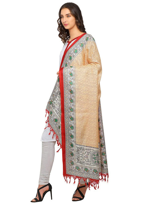 Cream, Multi Color Bhagalpuri Dupatta only in Bigswipe