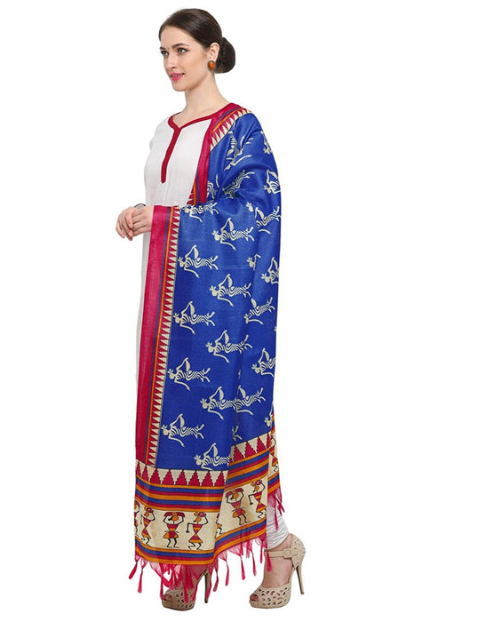 Blue, Red Color Art Silk Dupatta only in Bigswipe