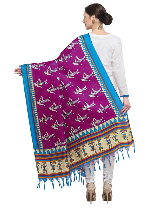 Pink, Blue Color Art Silk Dupatta only in Bigswipe