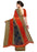 Printed Faux Georgette Orange Color Saree only in Bigswipe