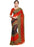 Printed Faux Georgette Orange Color Saree only in Bigswipe