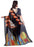 Printed Faux Georgette Black Color Saree only in Bigswipe