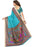 Rama Color Printed Khadi Silk Saree With Blouse