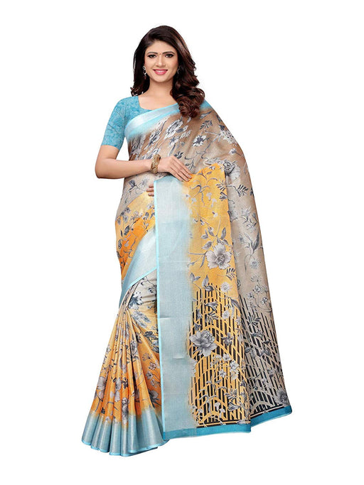 Brown, Peach, Multi Color Leno (Cotton Silk) Saree only in Bigswipe