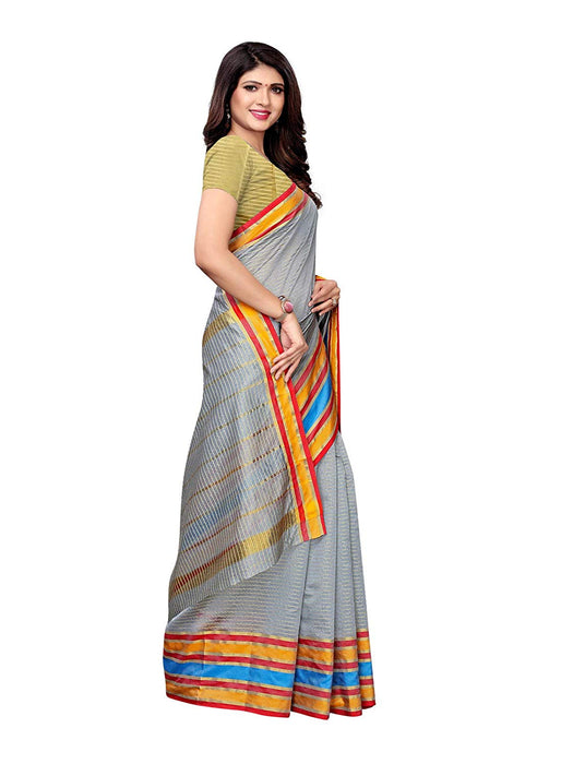 Grey Color Poly Silk Saree only in Bigswipe