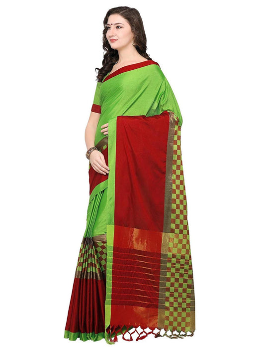 Green, Red Color Poly Silk Saree only in Bigswipe