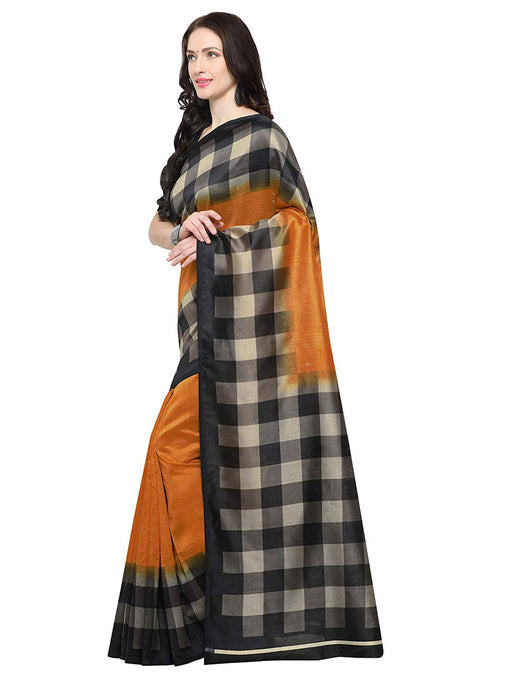 Orange Color Cotton Silk Saree only in Bigswipe