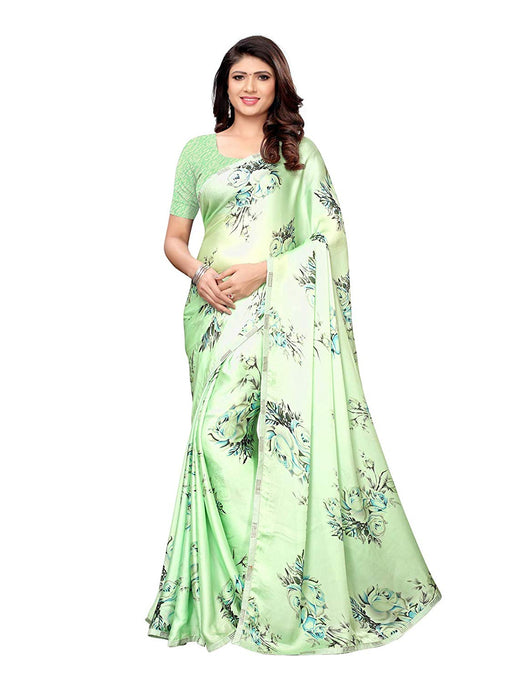 Green, Multi Color Satin Saree only in Bigswipe