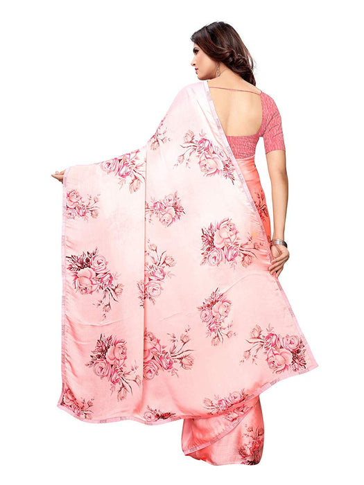 Pink, Multi Color Satin Saree only in Bigswipe