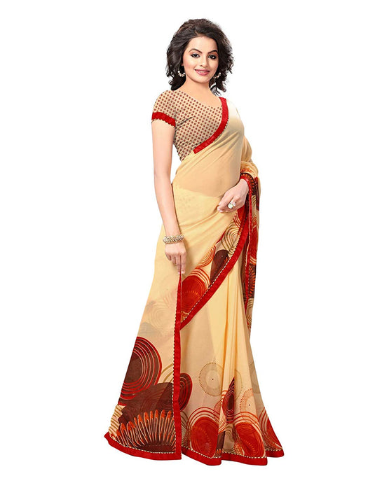 Beige, Multi Color Georgette Saree only in Bigswipe