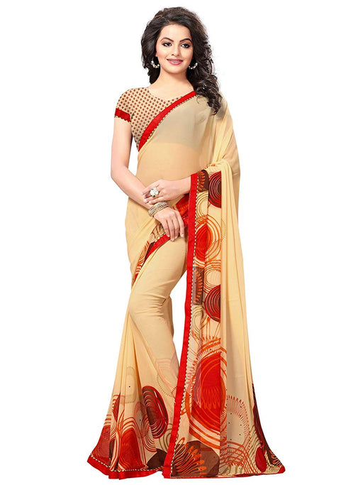 Beige, Multi Color Georgette Saree only in Bigswipe