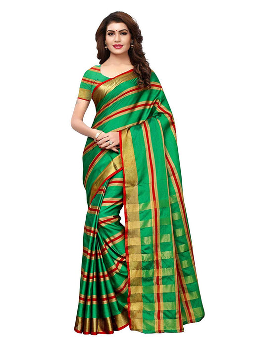 Green, Golden Color Poly Silk Saree only in Bigswipe