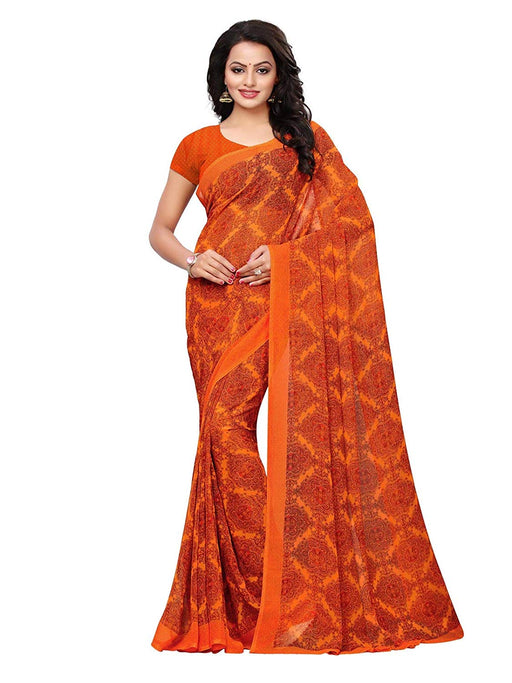 Orange, Multi Color Georgette Saree only in Bigswipe