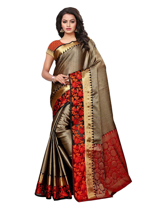 Golden Color Cotton Silk ( Art Silk) Saree only in Bigswipe