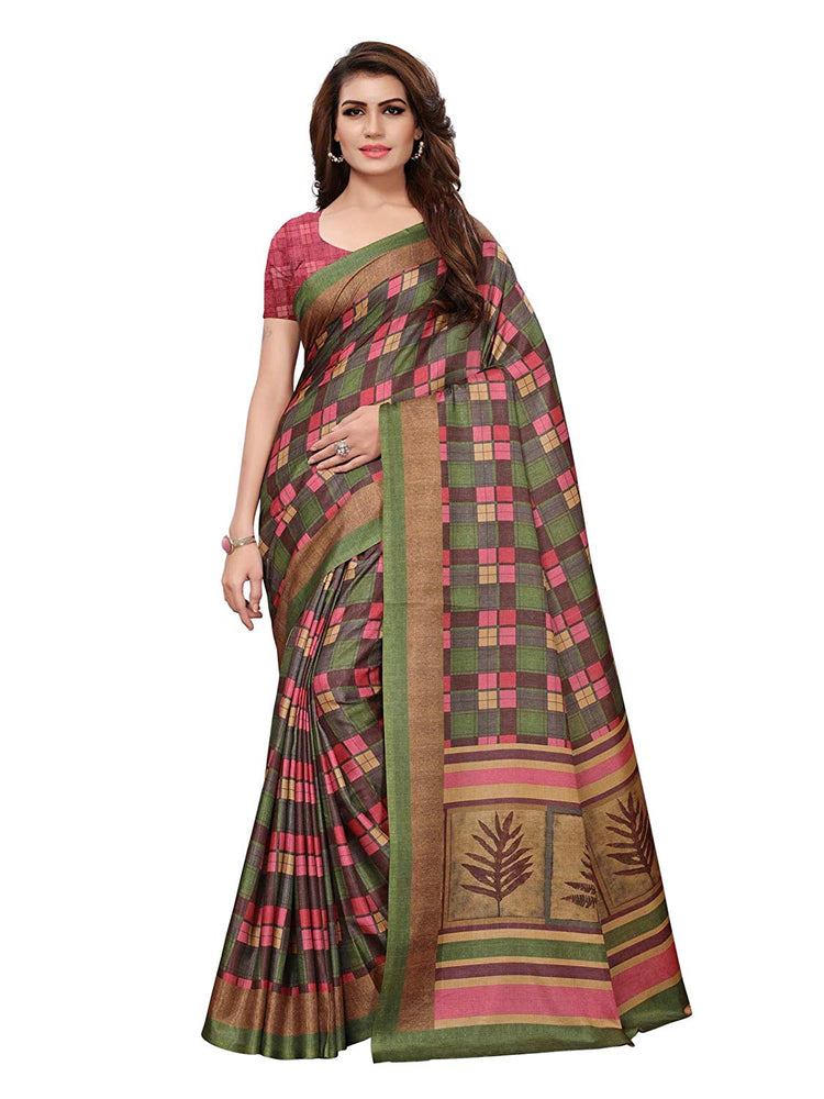 Green, Multi Color Vichita Silk (Art Silk) Saree only in Bigswipe