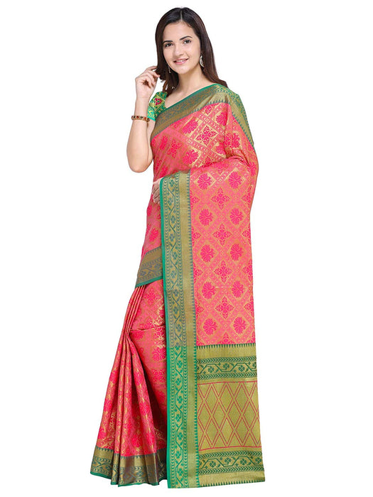 Pink Color Poly Silk Saree only in Bigswipe