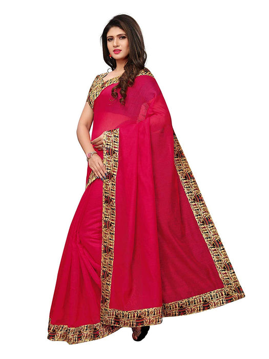 Red Color Chanderi Silk Saree