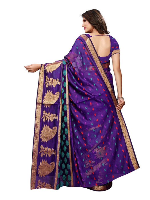 Purple Color Chanderi Silk Saree