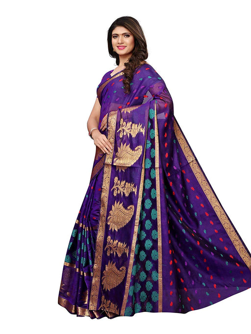 Purple Color Chanderi Silk Saree