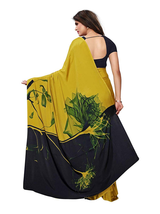 Green, Black Color Crepe Saree only in Bigswipe