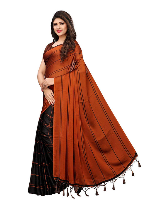 Black, Brown Color Chiffon Georgette Saree only in Bigswipe