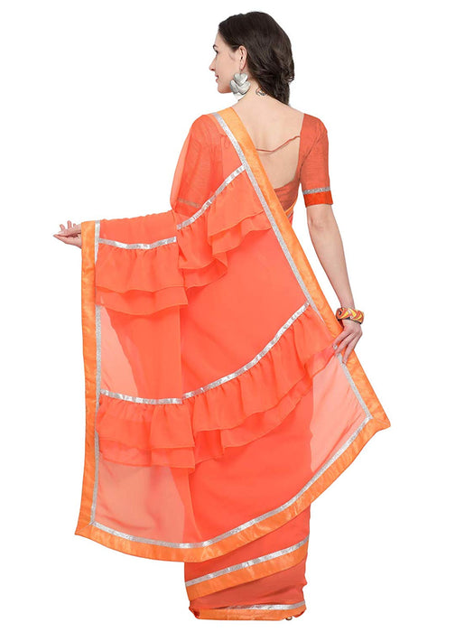 Orange Color Georgette Saree only in Bigswipe