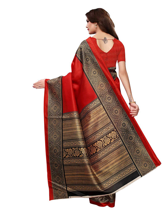 Maroon, Multi Color Poly Silk Saree only in Bigswipe