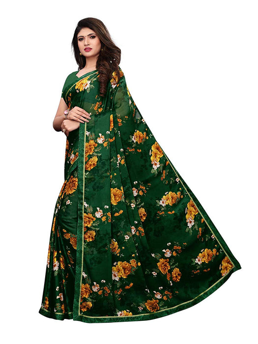 Green, Multi Color Chiffon Saree only in Bigswipe