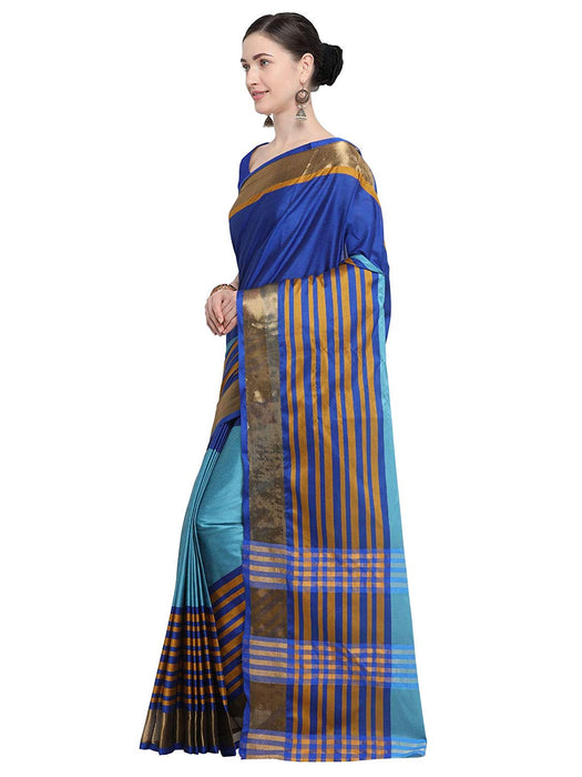 Blue, Turquoise Color Poly Silk Saree only in Bigswipe