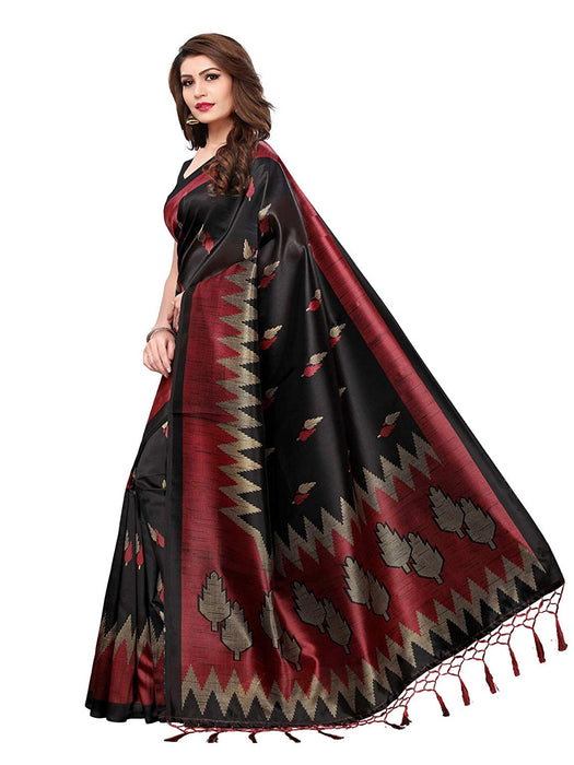 Black, Maroon, Multi Color Poly Silk Saree only in Bigswipe