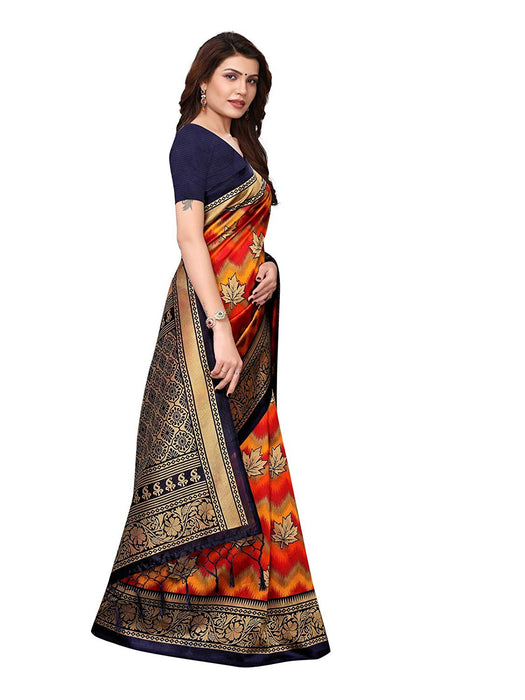 Navy Blue, Red, Multi Color Poly Silk Saree only in Bigswipe